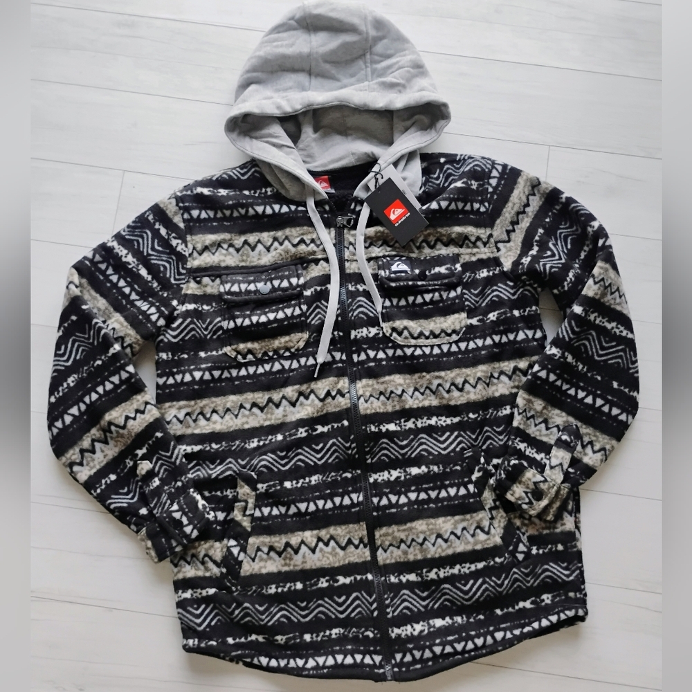QUIKSILVER NEW Super Swell Fleece Hooded Zip Up Jacket